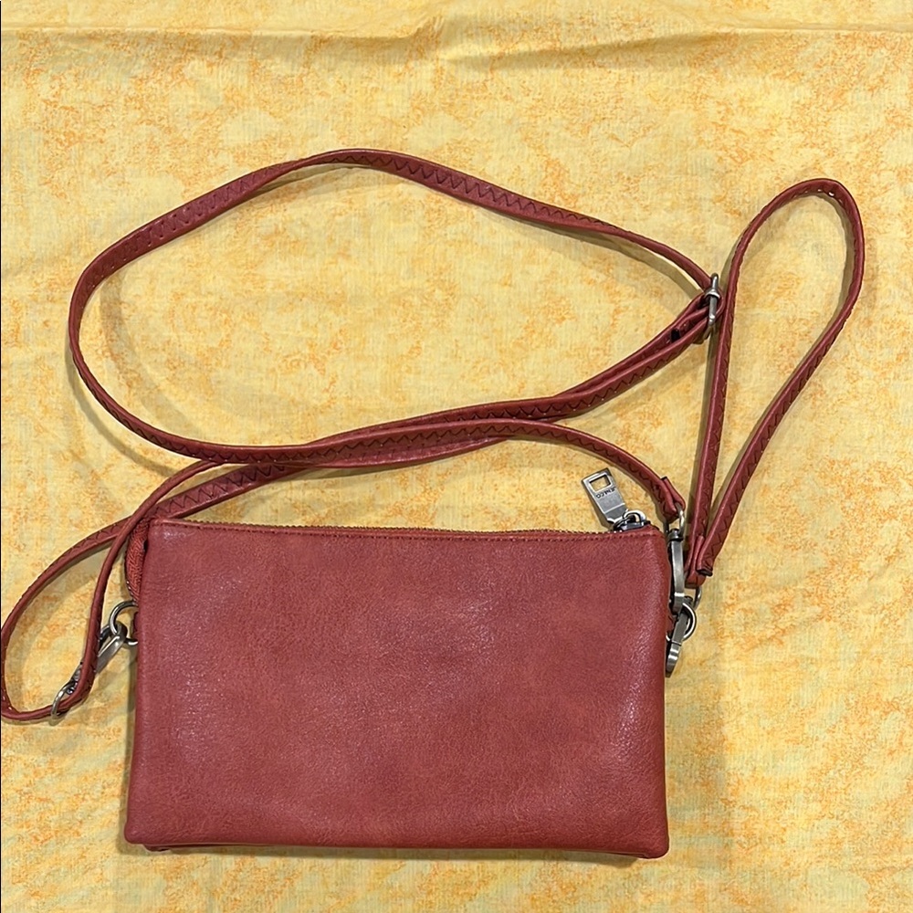 Jen & Co Brown Crossbody, wristlet Bag with Adjustable Strap